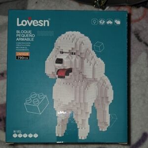 Love White Dog Block Toy Set